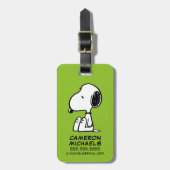 Étiquette À Bagage cacahuètes | Snoopy En Bas (Devant Vertical)