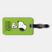 Étiquette À Bagage cacahuètes | Snoopy En Bas (Dos horizontal)