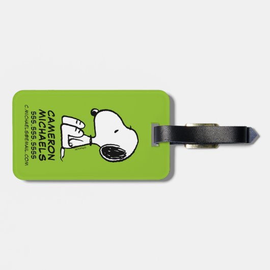 Étiquette À Bagage cacahuètes | Snoopy En Bas (Dos horizontal)