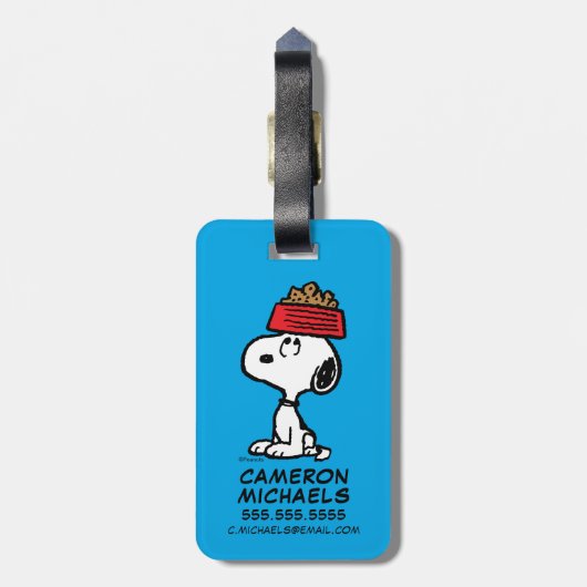 Étiquette À Bagage cacahuètes | Snoopy Équilibrer Son Chien Disque (Dos Vertical)
