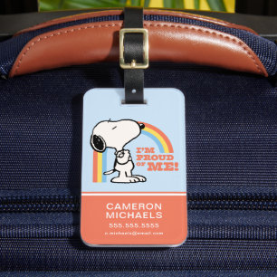 Étiquette À Bagage cacahuètes Snoopy Je suis fier de moi