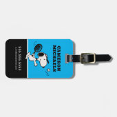 Étiquette À Bagage cacahuètes | Snoopy Joue Au Tennis (Devant horizontal)