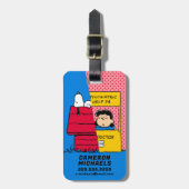 Étiquette À Bagage cacahuètes | Snoopy & Lucy Half & Half (Devant Vertical)