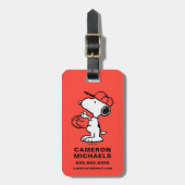 Étiquette À Bagage cacahuètes | Snoopy Making the Catch (Devant Vertical)