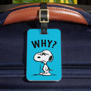 Étiquette À Bagage cacahuètes   Snoopy Se Demande Pourquoi ?