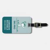 Étiquette À Bagage cacahuètes | Snoopy sur Skis (Devant horizontal)