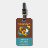 Étiquette À Bagage cacahuètes | Snoopy Surboard Longboard Competition (Devant Vertical)