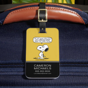 Étiquette À Bagage cacahuètes   Snoopy Vous ne pouvez pas regarder to