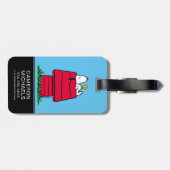 Étiquette À Bagage cacahuètes | Snoopy & Woodstock Doghouse (Dos horizontal)