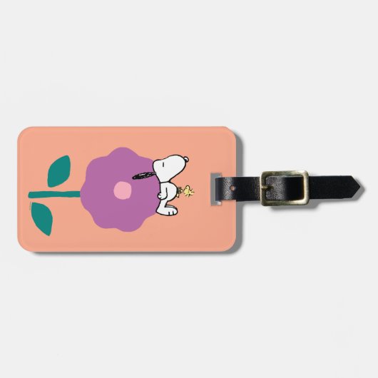 Étiquette À Bagage cacahuètes | Snoopy & Woodstock Flower Whististle (Devant horizontal)