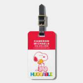 Étiquette À Bagage cacahuètes | Snoopy & Woodstock Huggable (Devant Vertical)