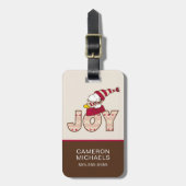 Étiquette À Bagage cacahuètes | Snoopy & Woodstock Joy Sled Ride (Devant Vertical)