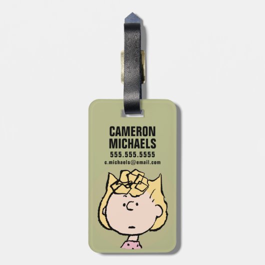 Étiquette À Bagage cacahuètes | Visages de Sally (Dos Vertical)