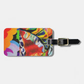 Étiquette À Bagage cachemire floral mod abstrait (Devant horizontal)