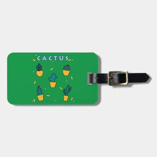 Étiquette À Bagage Cactus (Devant horizontal)