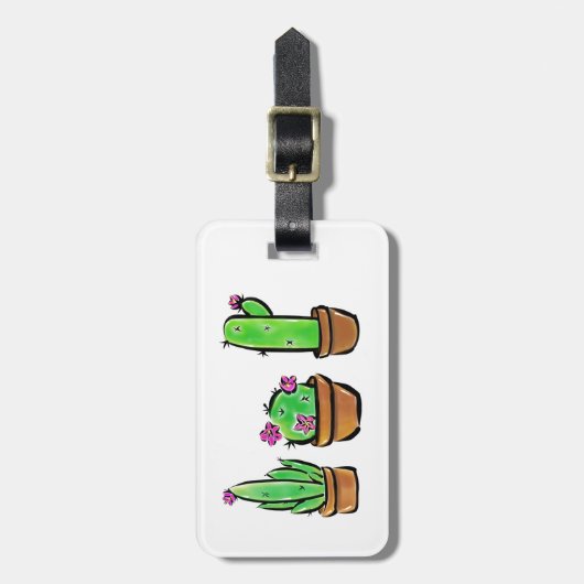 Étiquette À Bagage Cactus cactus cactus succulents (Devant Vertical)