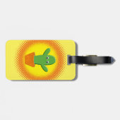 Étiquette À Bagage Cactus Cartoon Cute (Dos horizontal)