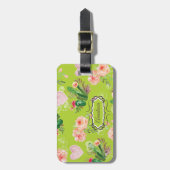 Étiquette À Bagage Cactus Floral Personnalisé (Devant Vertical)