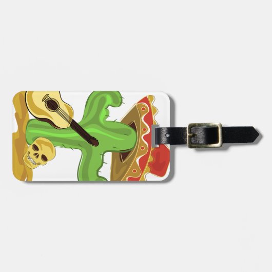 Étiquette À Bagage Cactus mexicain (Devant horizontal)