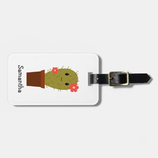 Étiquette À Bagage Cactus mignon de bébé (Devant horizontal)