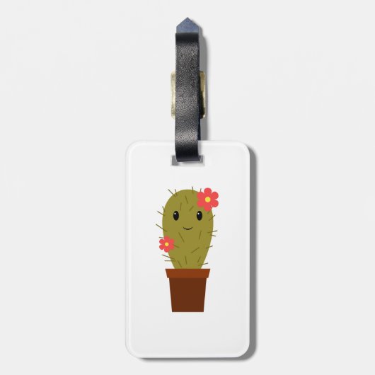 Étiquette À Bagage Cactus mignon de bébé (Dos Vertical)