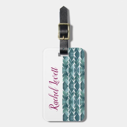 Étiquette À Bagage Cactus Texture (Devant Vertical)