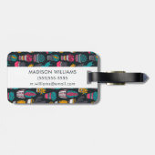 Étiquette À Bagage Cactus tiré par la main dans le motif de style de (Dos horizontal)