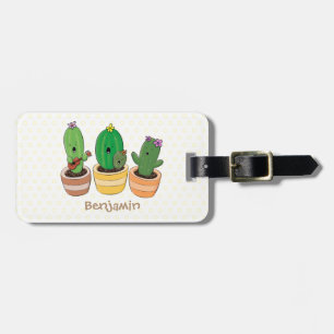 Étiquette À Bagage Cactus trio chantante mignonne dessin animé