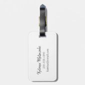 Étiquette À Bagage Cactus vert mou avec Monogramme (Dos Vertical)