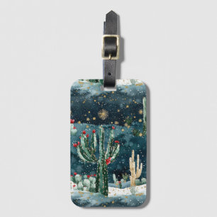 Étiquette À Bagage Cactus Western Cowboy Cowgirl Noël