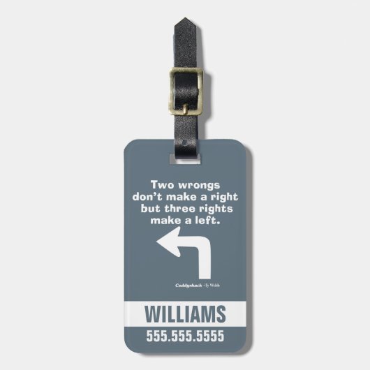 Étiquette À Bagage Caddyshack | Deux erreurs ne font pas un droit (Devant Vertical)
