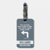 Étiquette À Bagage Caddyshack | Deux erreurs ne font pas un droit (Dos Vertical)