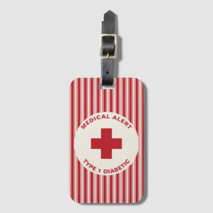 Étiquette À Bagage Cadeau d'alerte médicale personnalisé Diabétique D