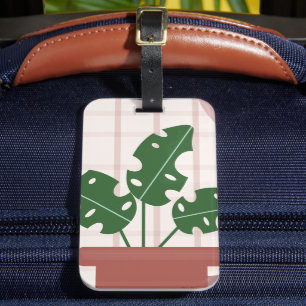 Étiquette À Bagage Cadeau d'anniversaire plante de feuille de Monster
