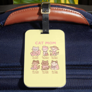 Étiquette À Bagage Cadeau de dessin animé de maman chat mignon pour l