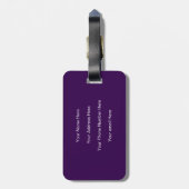 Étiquette À Bagage Cadeau de fête initiale monogramme violet foncé (Dos Vertical)