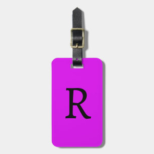 Étiquette À Bagage Cadeau de fête violet violet rose néon monogramme