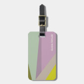 Étiquette À Bagage Cadeau de mariage personnalisé Violet Vert Nom (Devant Vertical)
