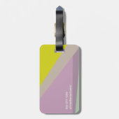 Étiquette À Bagage Cadeau de mariage personnalisé Violet Vert Nom (Dos Vertical)