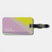 Étiquette À Bagage Cadeau de mariage personnalisé Violet Vert Nom (Dos horizontal)