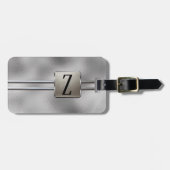 Étiquette À Bagage Cadeau de monogramme à l'aspect métallisé classiqu (Devant horizontal)