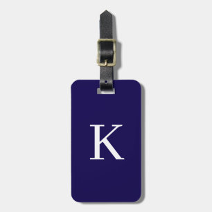 Étiquette À Bagage Cadeau de première lettre prépa Navy Blue Monogram