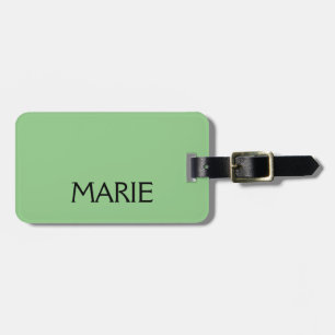 ÉTIQUETTE À BAGAGE CADEAU DE TEXTE SIMPLE MINIMAL VERT AJOUTEZ VOTRE