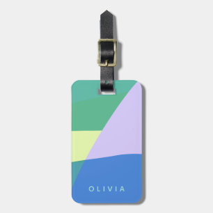 Étiquette À Bagage Cadeau de voyage coloré géométrique avec nom pour 