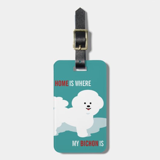 Étiquette À Bagage Cadeau de voyage de conception d'amour de Bichon (Devant Vertical)