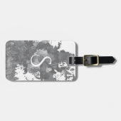 Étiquette À Bagage Cadeau floral noir et blanc (Devant horizontal)