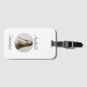 Étiquette À Bagage Cadeau grand-père personnalisé - Visage grand-enfa (Devant Horizontal)