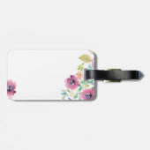 Étiquette À Bagage Cadeau Grandma - Jolie Plum Fleurs roses Perosonal (Dos horizontal)