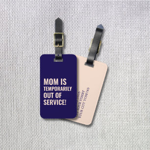 Étiquette À Bagage Cadeau Gras Coral Bleu foncé Maman