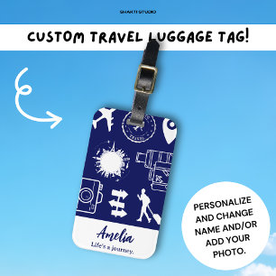 Étiquette À Bagage Cadeau Personnalisé Bonne Voyage Citation Voyageur
